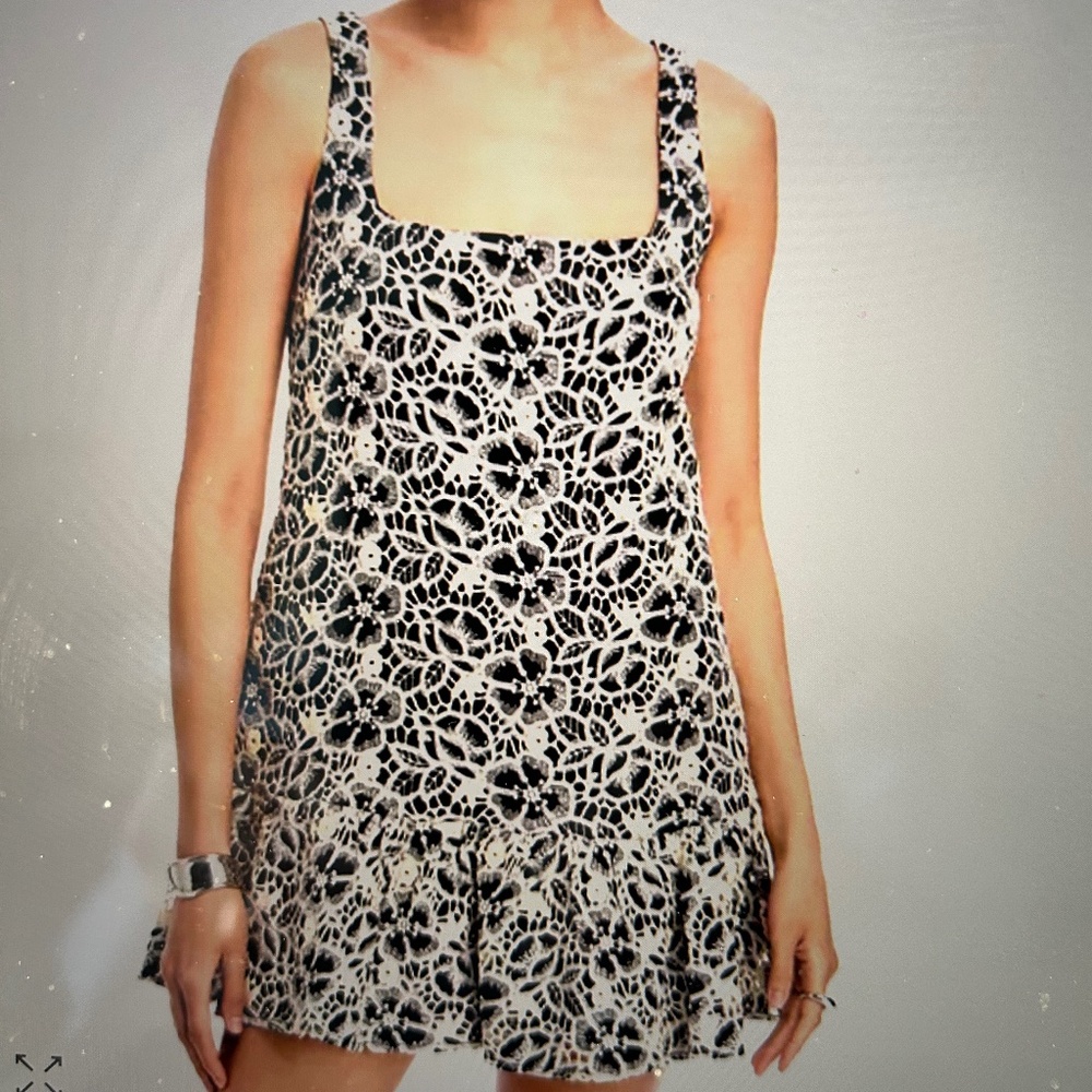 Lace Drop Waist Mini Dress